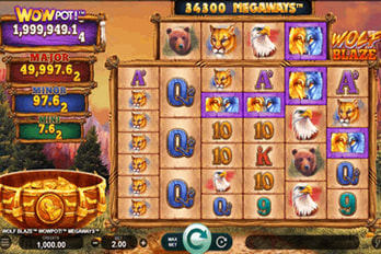 Wolf Blaze WowPot! Megaways Slot Game Screenshot Image