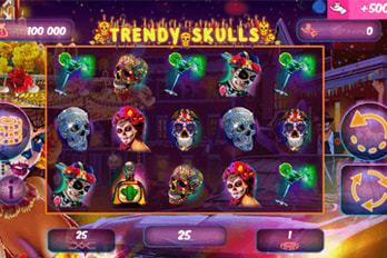 Trendy Skulls Slot Game Screenshot Image