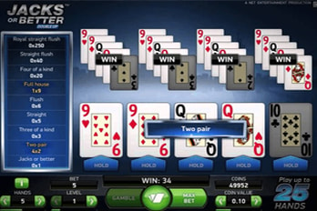 Jacks or Better Double Up Video Poker Screenshot Image