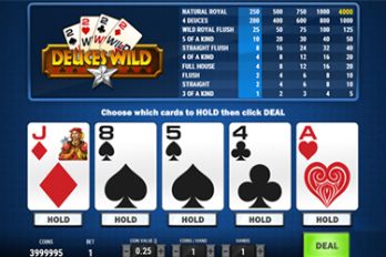Deuces Wild MH Video Poker Screenshot Image