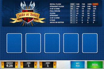 Jacks or Better MH Video Poker Screenshot Image