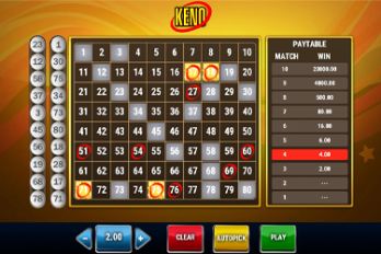 Keno Slot Game Screenshot Image