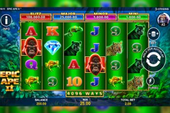 Epic Ape II: Jackpot Blitz Slot Game Screenshot Image