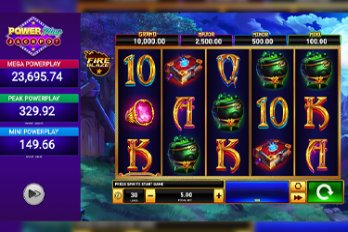 Fire Blaze Classics: Blue Wizard PowerPlay Jackpot Slot Game Screenshot Image
