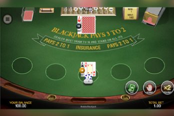 Mobile Blackjack Table Game Screenshot Image