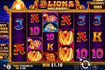 5 Lions Megaways Slot Game Screenshot Image