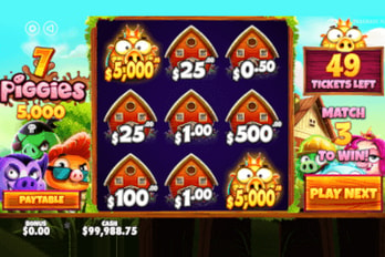 7 Piggies 5000 Scratch Game Screenshot Image