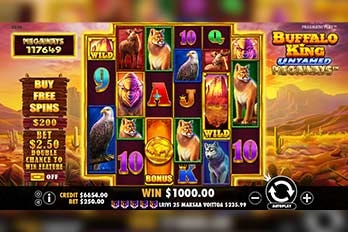 Buffalo King Untamed Megaways Slot Game Screenshot Image