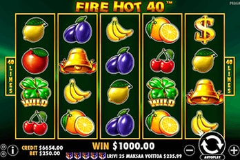Fire Hot 40 Slot Game Screenshot Image