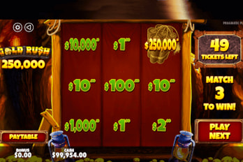Gold Rush 250,000 Scratch Game Screenshot Image