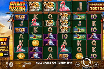 Great Rhino Megaways Slot Game Screenshot Image