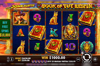 John Hunter and the Book of Tut Respin Slot Game Screenshot Image