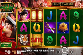 Mystery of the Orient Slot Game Screenshot Image