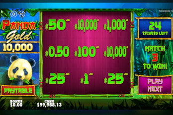 Panda Gold 10000 Scratch Game Screenshot Image