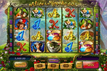 Alice In Wonderslots Slot Game Screenshot Image