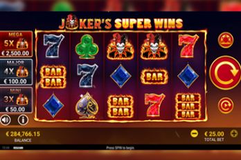 Joker's Super Wins Slot Game Screenshot Image