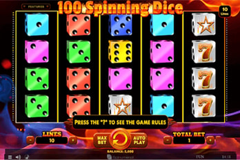 100 Spinning Dice Slot Game Screenshot Image