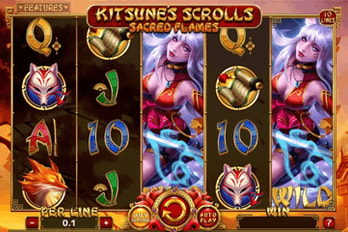 Kitsune's Scrolls: Sacred Flames Slot Game Screenshot Image