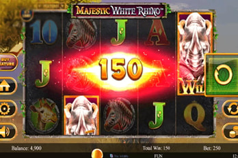 Majestic White Rhino Slot Game Screenshot Image