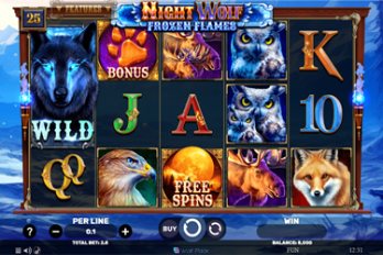 Night Wolf: Frozen Flames Slot Game Screenshot Image