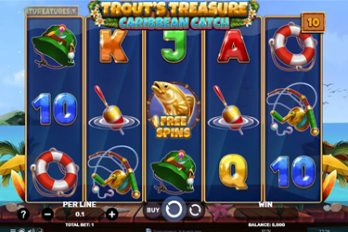 Trout's Treasure: Caribbean Catch Slot Game Screenshot Image