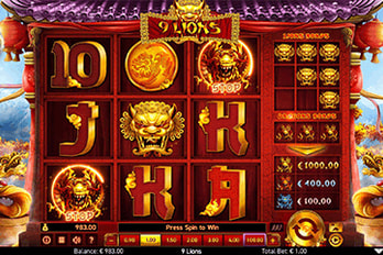 Wazdan 9 Lions Xmas Edition Slot Game Screenshot Image