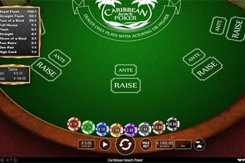 Caribbean Beach Poker Game Screenshot Image