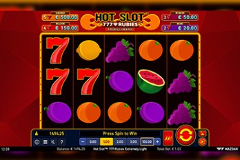 Hot Slot: 777 Rubies Extremely Light Slot Game Screenshot Image