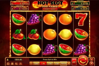 Hot Slot: 777 Rubies Slot Game Screenshot Image