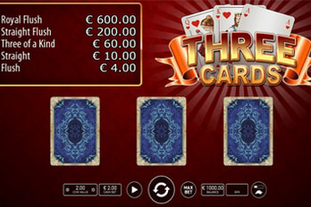 Three Cards Video Poker Game Screenshot Image